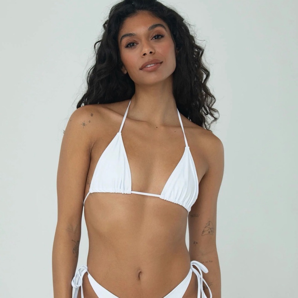 Bright swimwear melody top white small